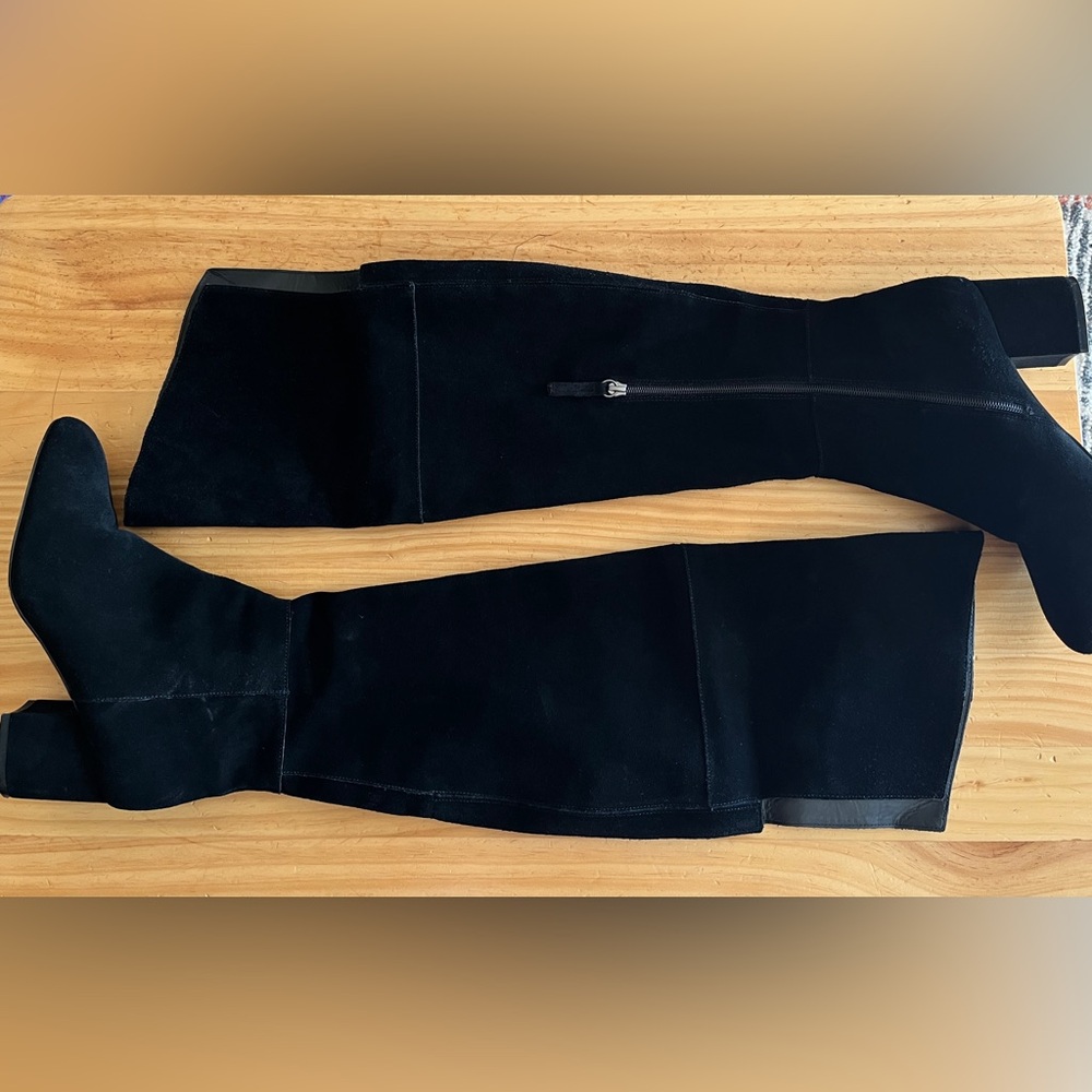 WHBM over the knee black suede boots 8M